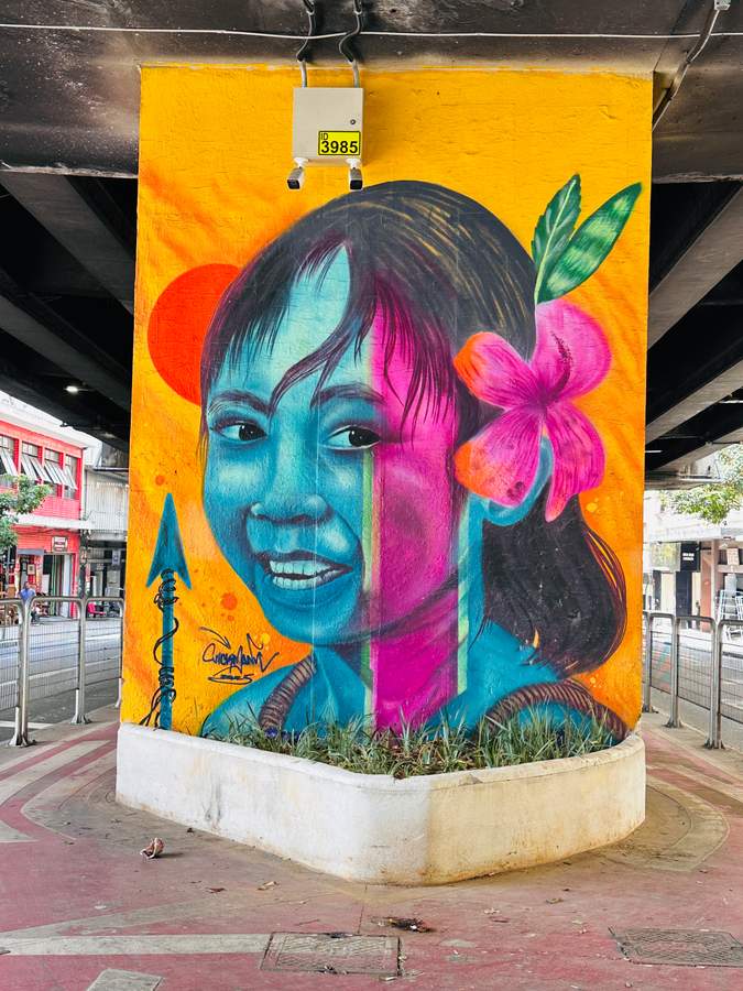 Colorful Portrait with Floral Elements