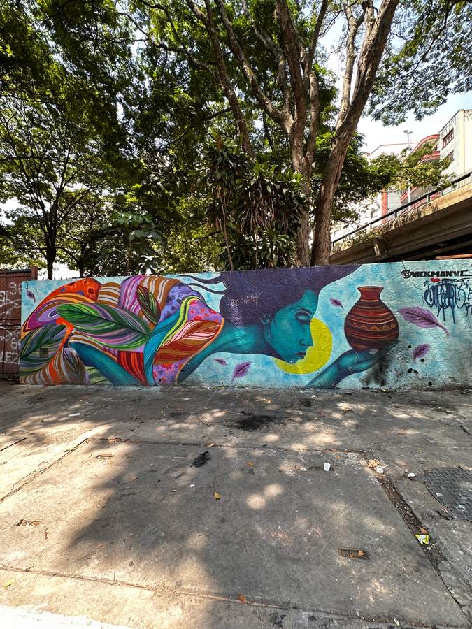 Colorful Woman with Flowing Hair