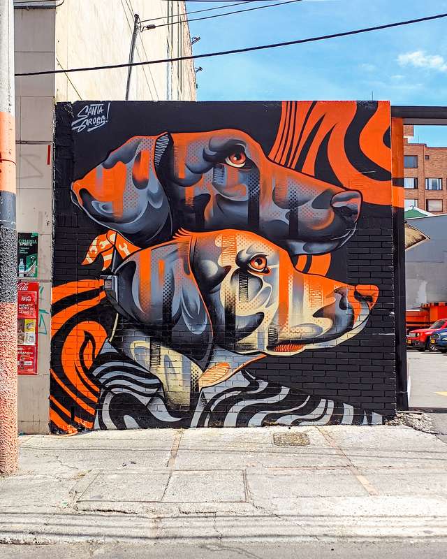 "Guardian Dogs" by Santa Gross in Mariscal Sucre, Bogota
