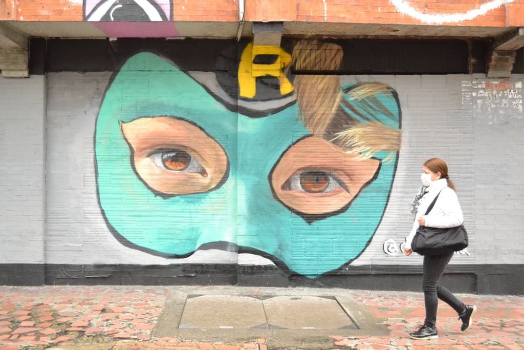 "Mask" by Chicadania in Usaqun, Bogota