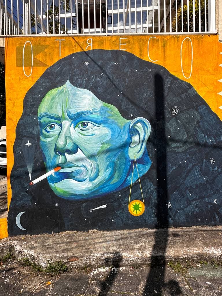 "Cosmic Portrait with Cigarette" by Deco Treco in Boaava, São Paulo