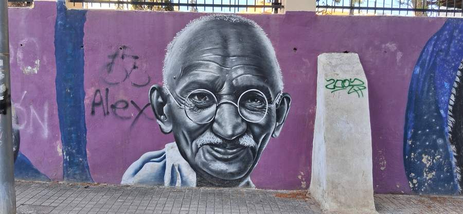 Portrait of Gandhi in Glasses