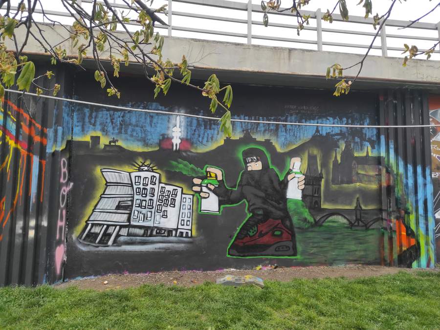 Digital Vandal in Urban Landscape