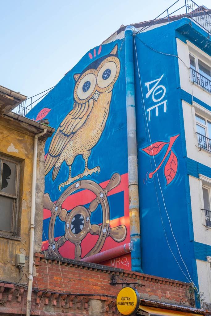 Nautical Owl and Ship's Wheel