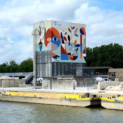 Colorful Abstract Face Mural