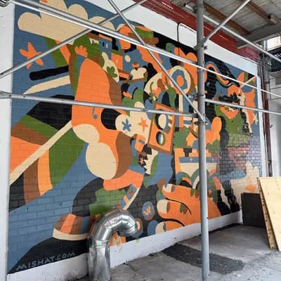 Abstract Cubist Composition Mural