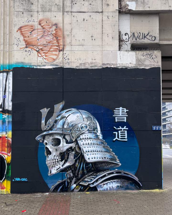 Samurai Skull with Kanji Characters