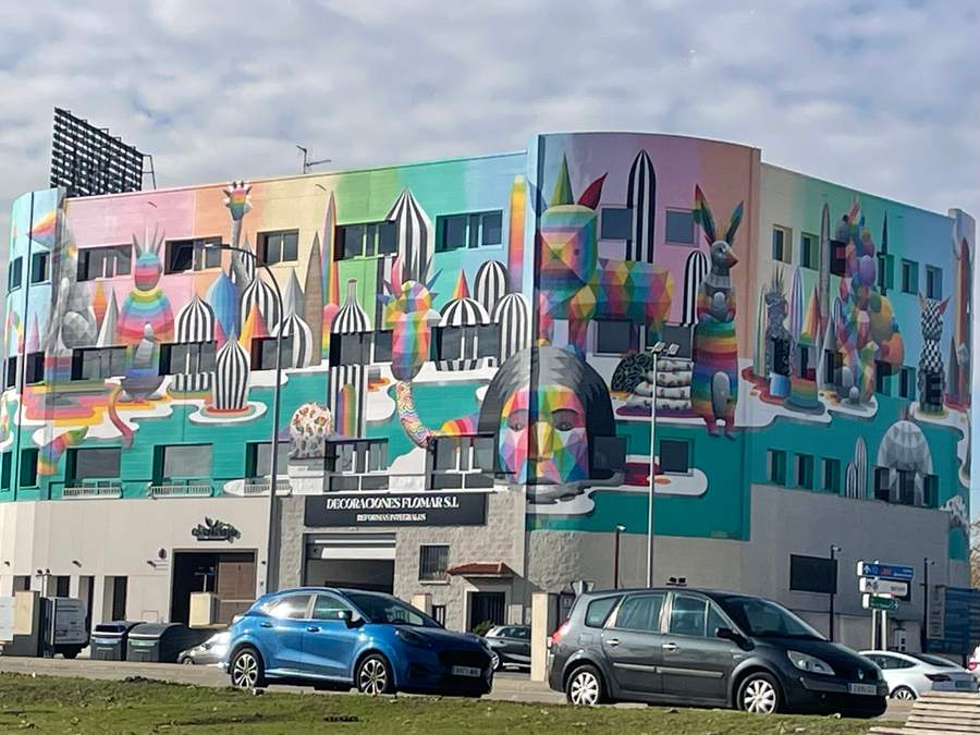 "The Lake of Digital Biodiversity" by Okuda in Villaverde, Madrid