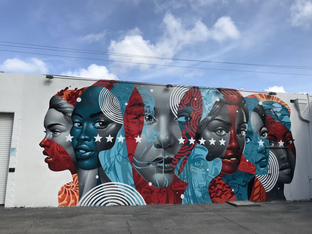 "Patriotic Faces of Diversity" by Tristan Eaton in Wynwood, Miami