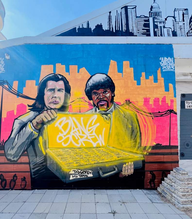 Untitled street art by Aaron Darling in St Elmo, Austin