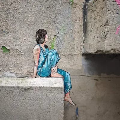 Contemplative Figure by Water