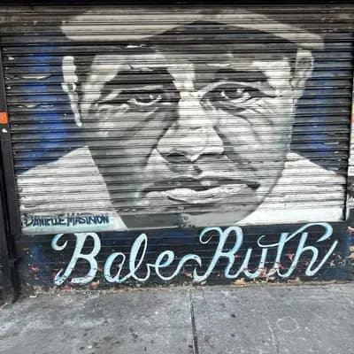 Babe Ruth Portrait Mural