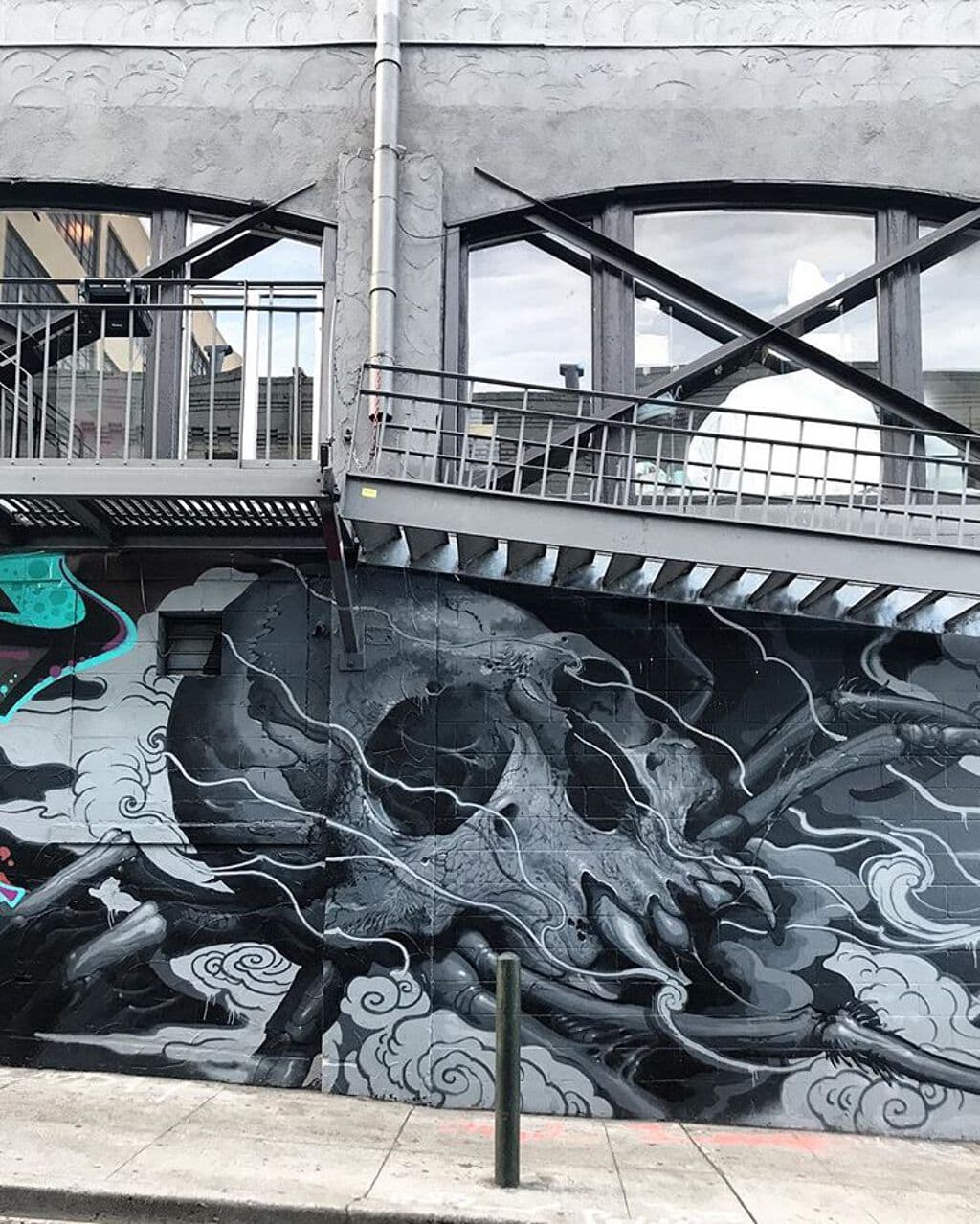 "Hemlock Skull" by Langooliviera in Polk Gulch, San Francisco