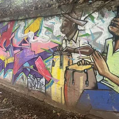 playing drums cheerfully