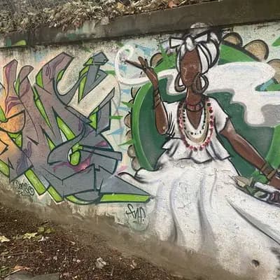 Black woman in white dress