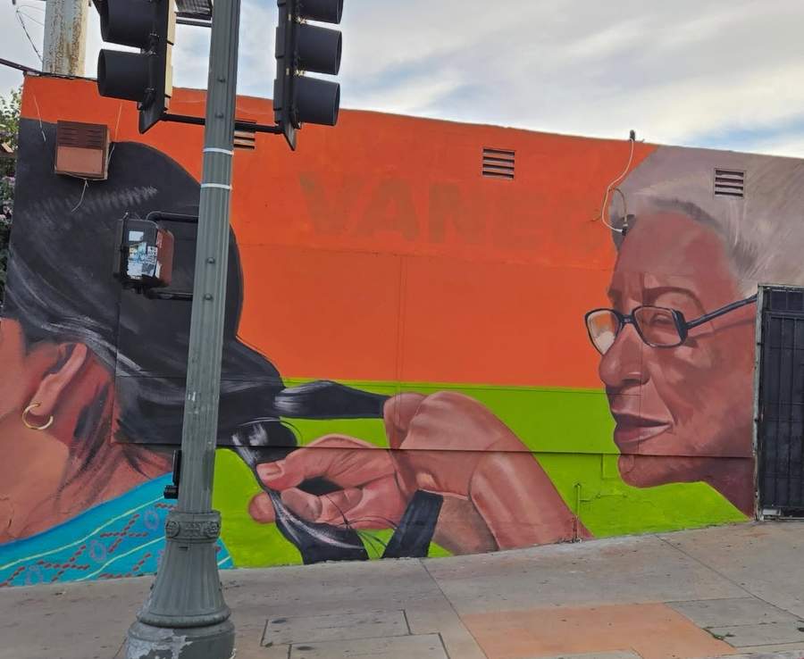 "Portrait of Elderly Man Reading" by Robert Vargas in Boyle Heights, Los Angeles