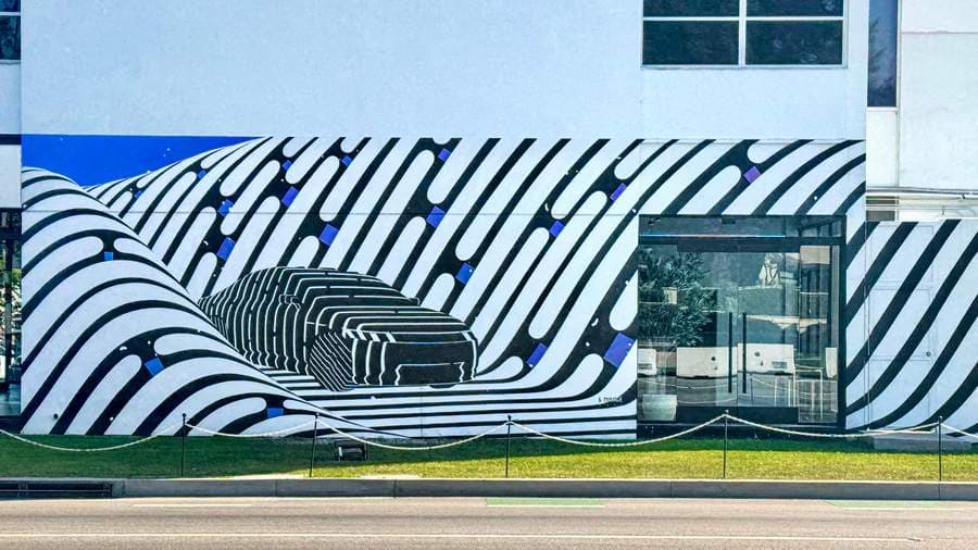 Warped Zebra Stripe Mural