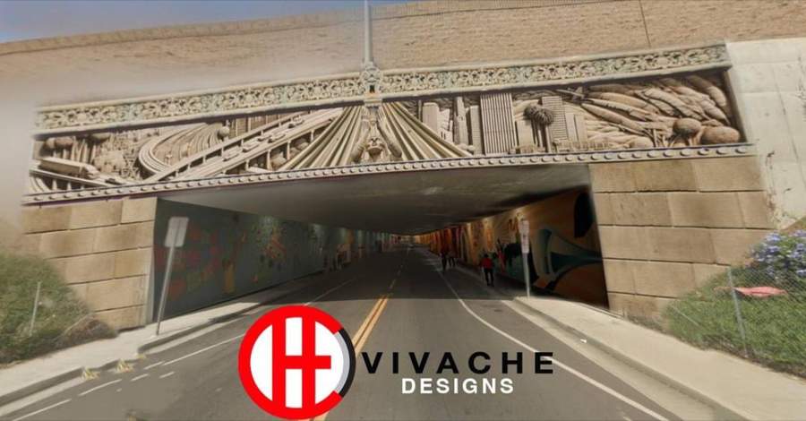 Agricultural Relief Sculpture Bridge