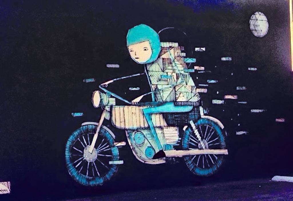 Cybernetic Child on Bicycle