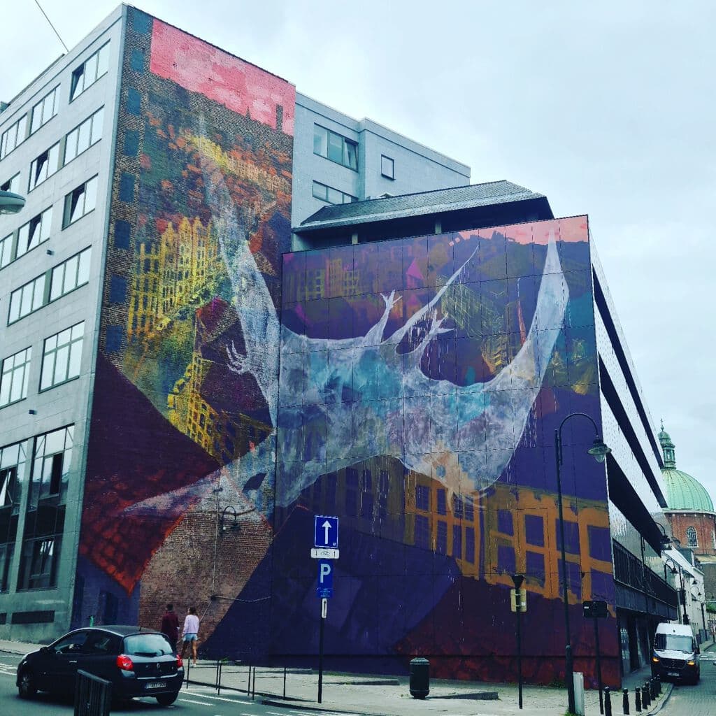 "Le Dinosaure Transparant" by BONOM in Quartier Midi Lemonnier Zuid Lemonnierwijk, Brussels