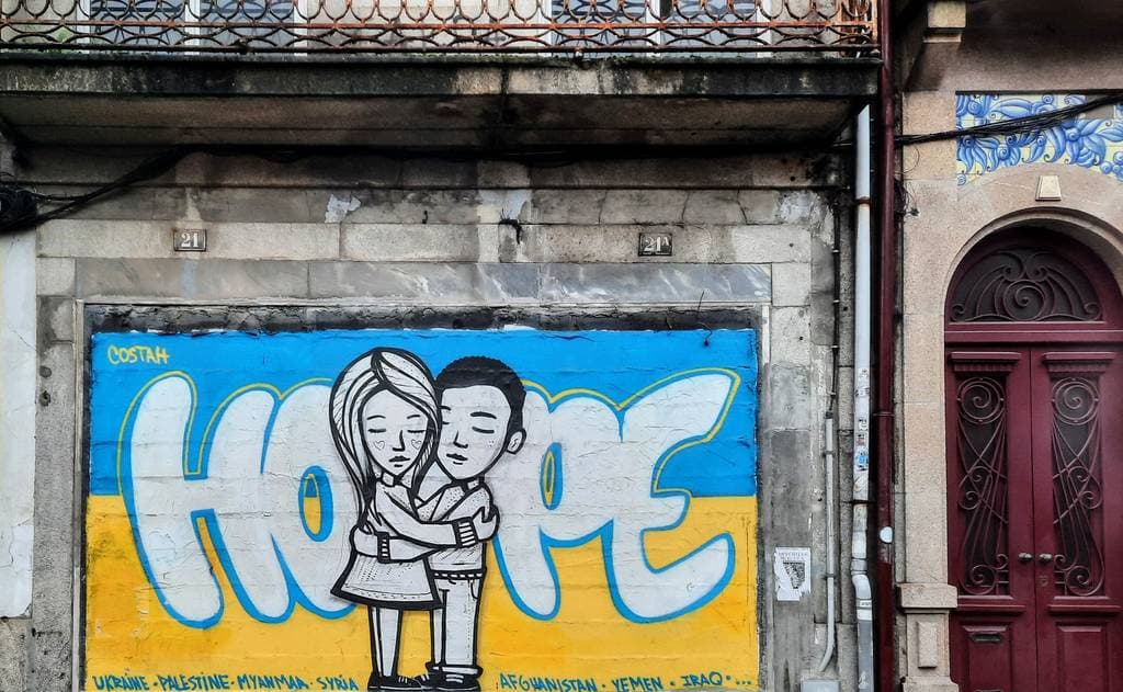 Untitled street art by Costah in Baixa Do Porto, Porto