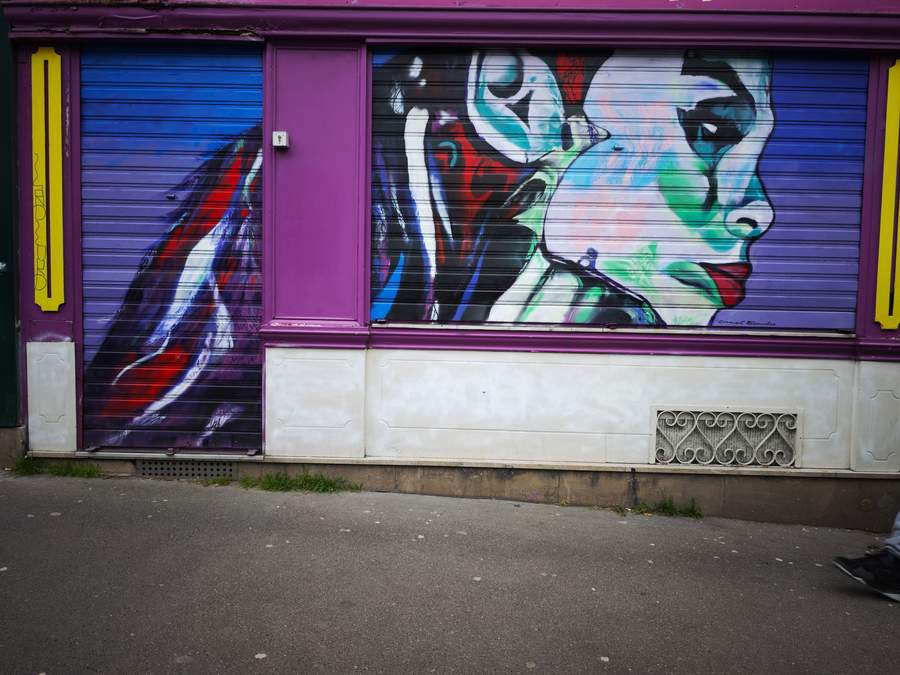 "Abstract Portrait on Shutters" by Emmanuel Tissandier in Paris 20e Arrondissement, Paris