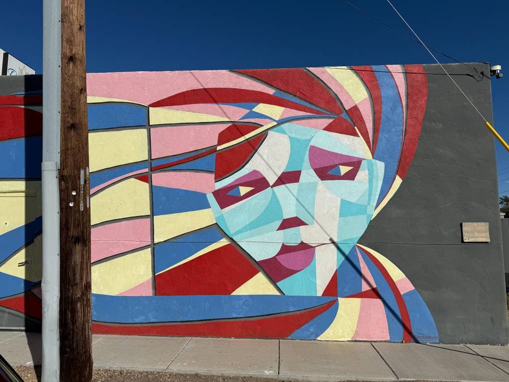 "Geometric Portrait with Flowing Ribbons" by James Sanders in Alhambra, Phoenix