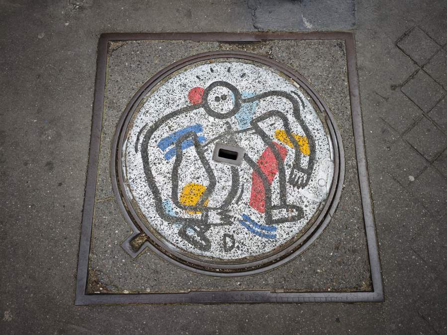 Mosaic Manhole Cover Art