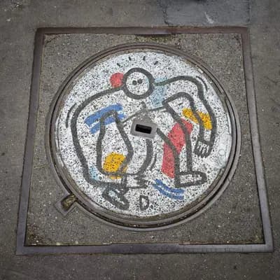 Mosaic Manhole Cover Art