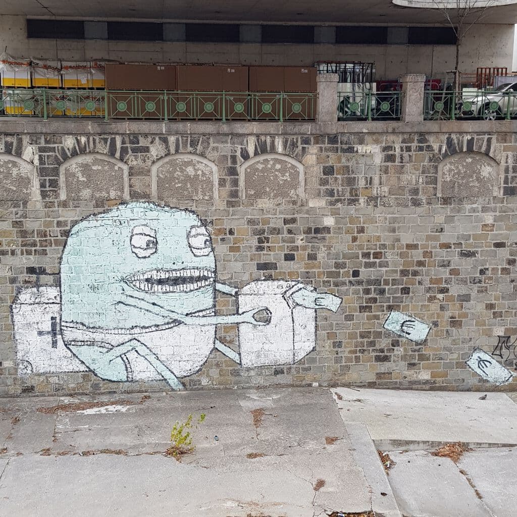 Untitled street art by Wurstbande in Katastralgemeinde Innere Stadt, Vienna