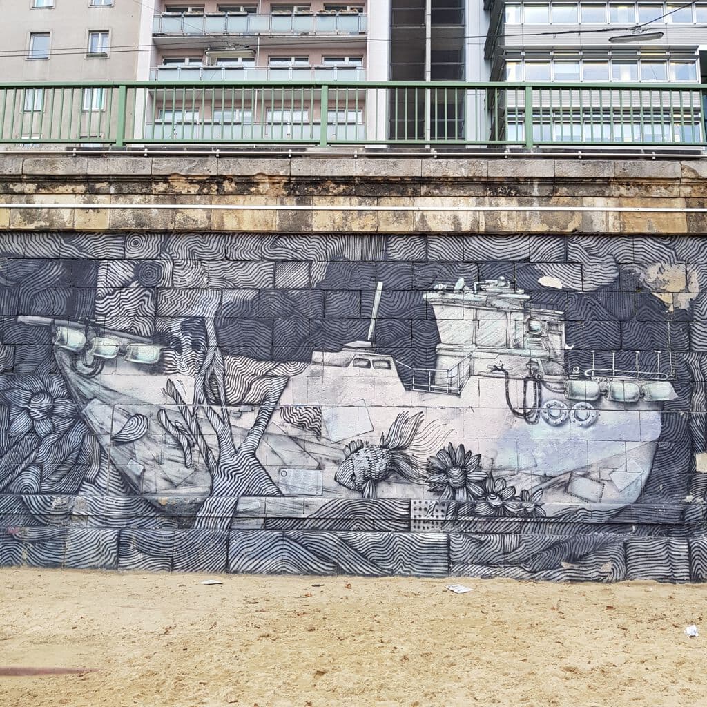 Untitled street art by Ruin in Karmeliterviertel, Vienna
