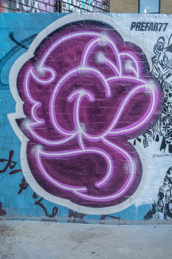 "Neon Brain Street Mural" by Fat Cap Sprays in Whitechapel, London
