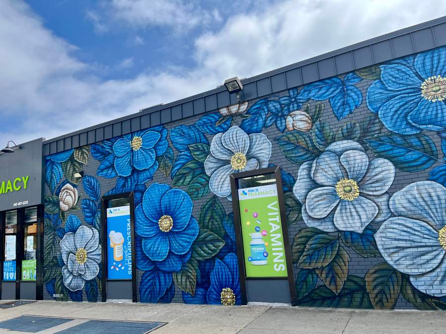 "Blue flowers" by Jenna Morello in Fort Hamilton, New York