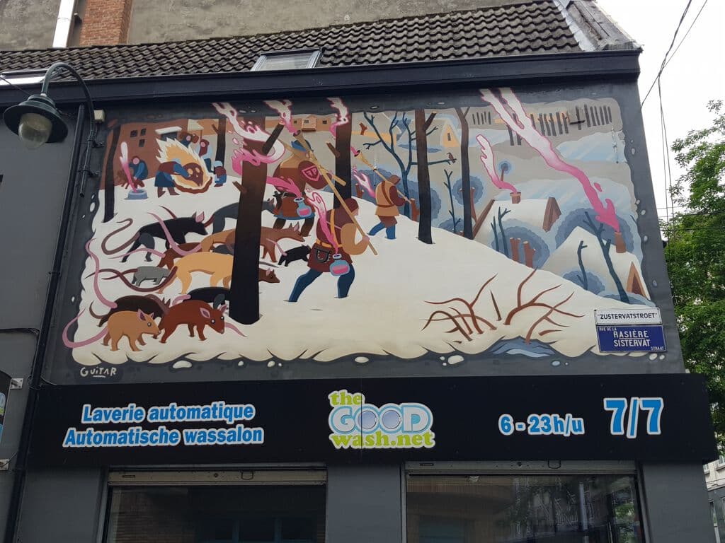 Untitled street art by Farm Prod. in Marolles Marollen, Brussels