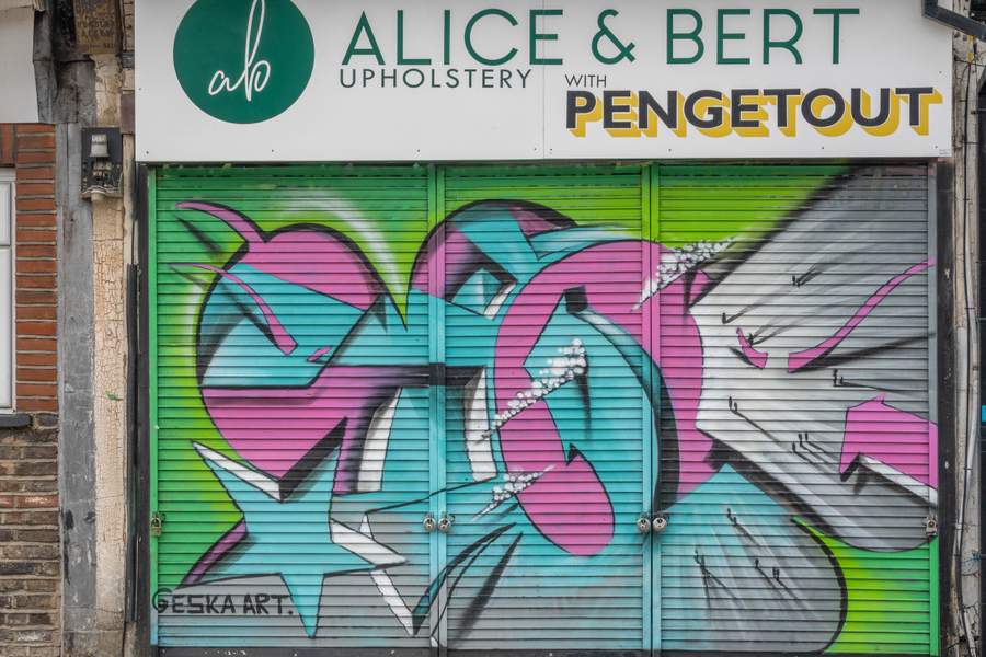 Intertwined Botanical Graffiti Mural