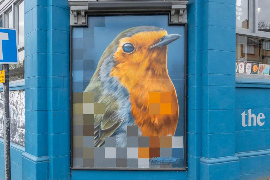 Pixelated Robin Portrait