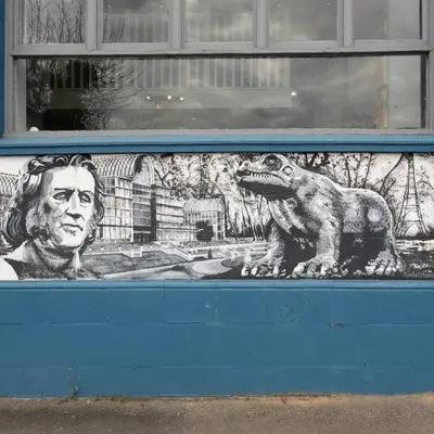 Historical Portrait with Dinosaur