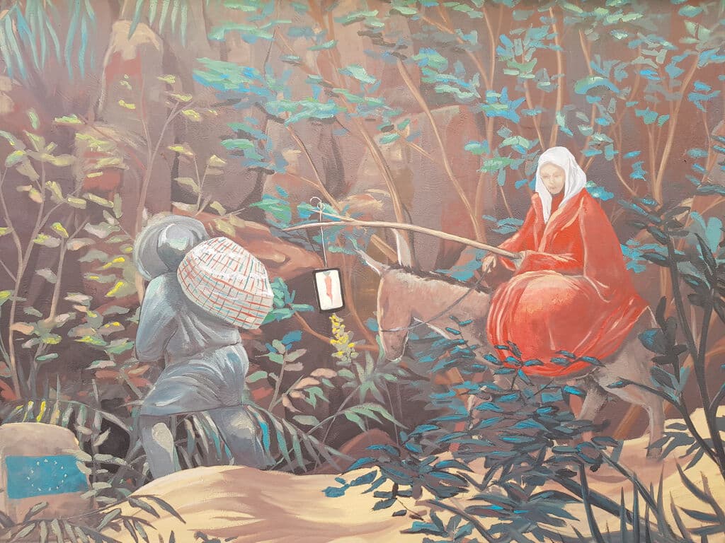 "De vlucht naar Egypte" by Farm Prod. in Marolles Marollen, Brussels