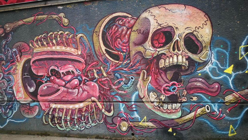 Untitled street art by Nychos in Erdberger Mais, Vienna