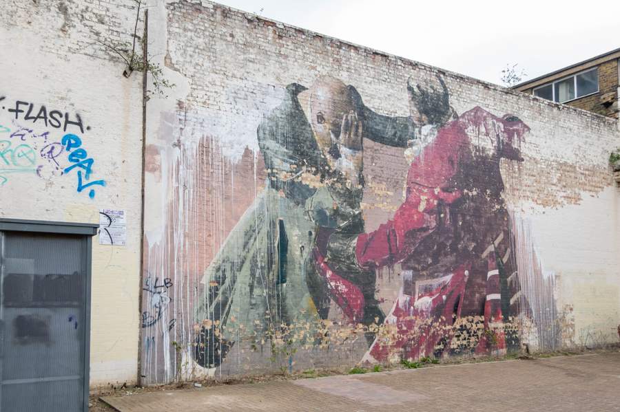 Weathered Figurative Mural