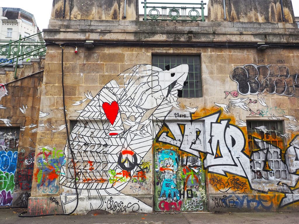 "Heartfelt Wolf in Geometric Lines" by Know Hope in Stubenviertel, Vienna