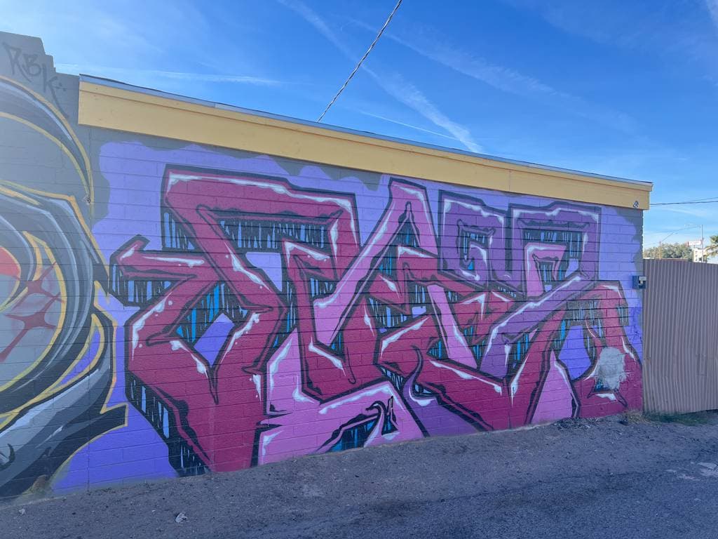 "Pink Abstract Graffiti Composition" in Eastlake Park, Phoenix