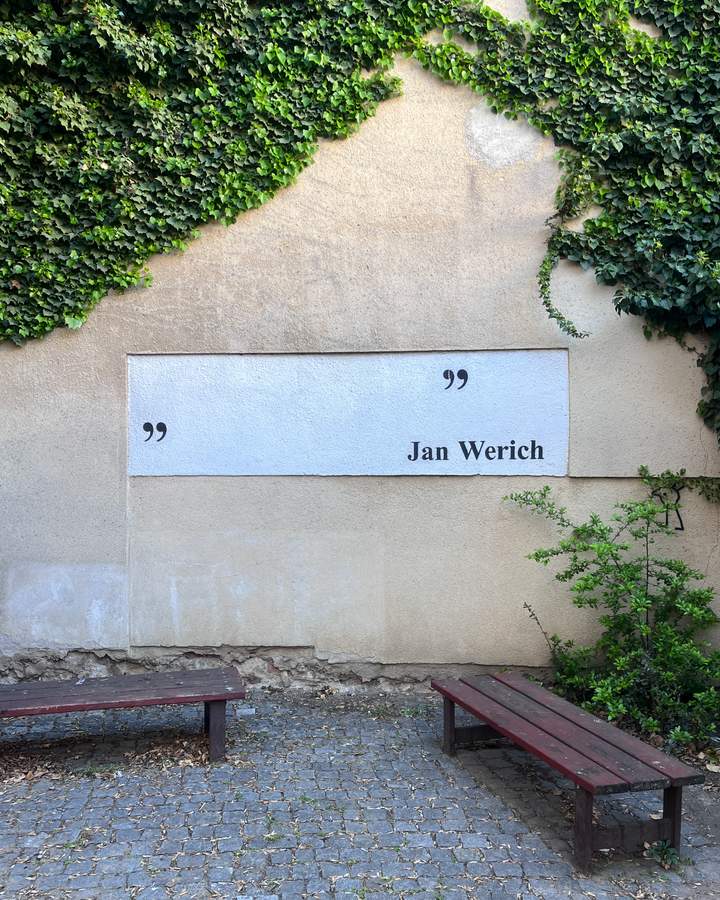 "Jan Werich Quotation Wall Installation" by TIMO in Ikov, Prague