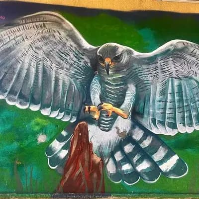 Raptor in Flight Mural