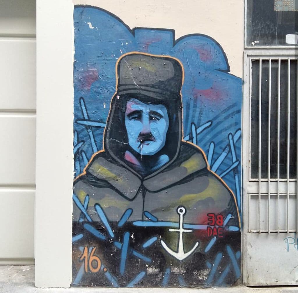 "Sailor with Anchor and Wings" by Sailor Bedae (Sedat Tünay) in Rasimpaa Mahallesi, Istanbul