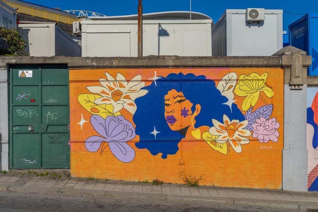 Untitled street art by BrunaBsa in Corujeira, Porto