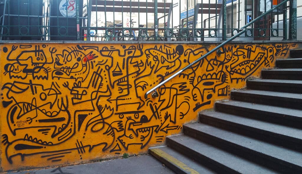 Untitled street art by Monsieur Monsterzeit in Untere Windmhle, Vienna