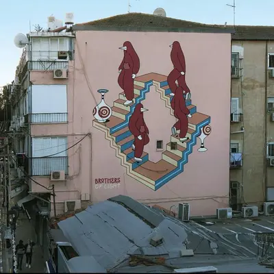 Impossible Staircase with Red Figures