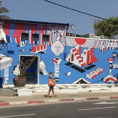 Geometric Urban Playground Mural