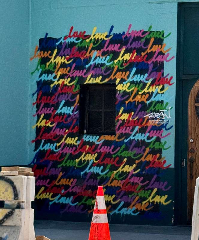Repetitive Love Text Mural